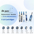 Dr. Pen M8S/A8S/A9/A11 cartridges, 10-pack, with 7 pin options for microneedling.