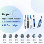Dr. Pen M8S/A8S/A9/A11 cartridges, 10-pack, with 7 pin options for microneedling.