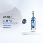 Dr. Pen 24-Pin replacement cartridge for M8S/A8S/A9/A11, featuring a clear blue casing and precision needles.