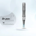 Dr. Pen M8 wireless microneedling pen in sleek gray, featuring an LED display and adjustable depth.