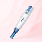 Dr. Pen A9 Ultima Pro microneedling pen in white and blue with digital display.