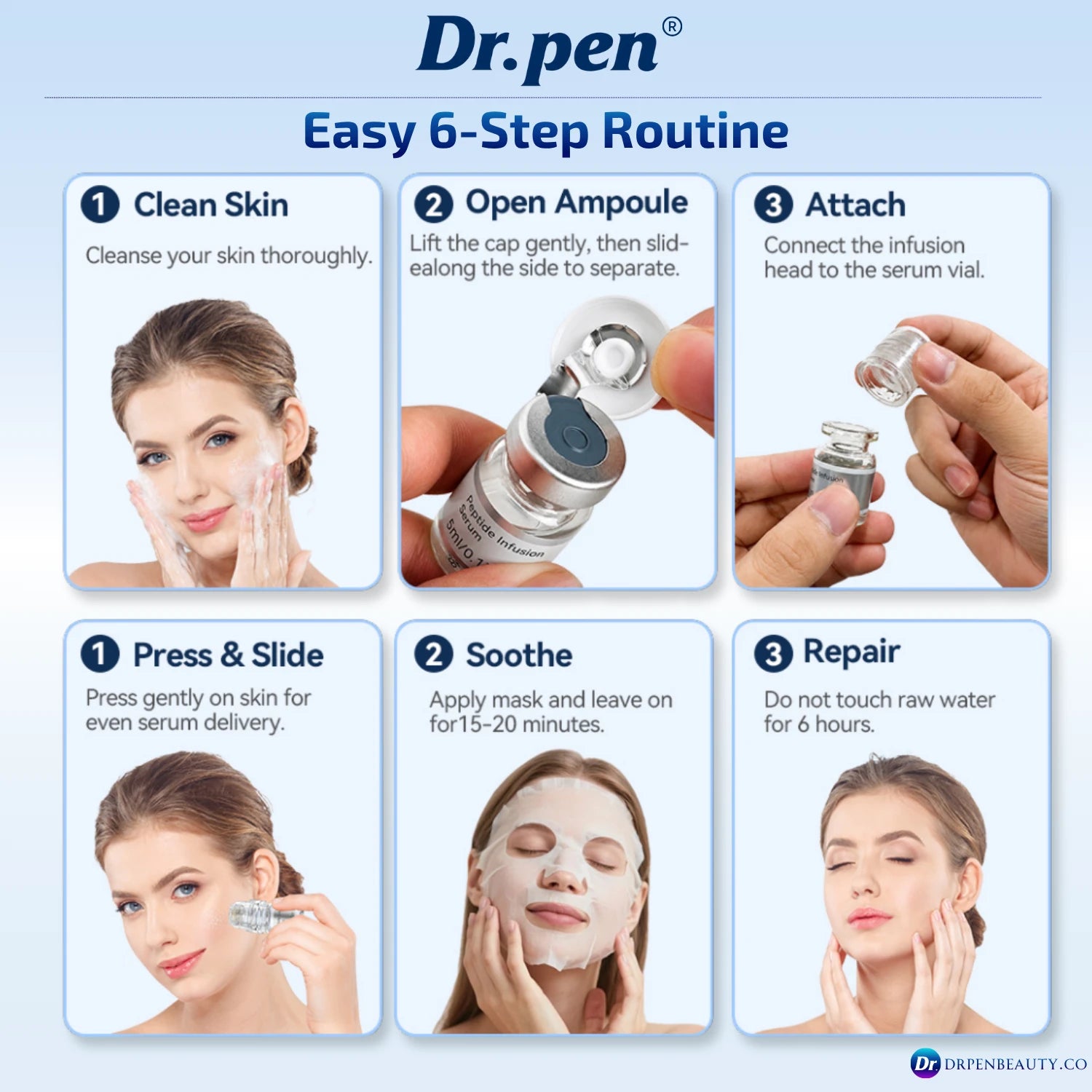 Dr. Pen MIS20 Micro-Infusion System – Microneedle Stamp Kit with Peptide Serums & Recovery Masks