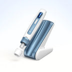 Hydra Pen H5 professional microneedling device with integrated serum container and white charging stand.