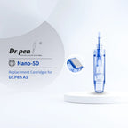Dr. Pen A1 Nano 5D replacement cartridge in translucent blue housing.