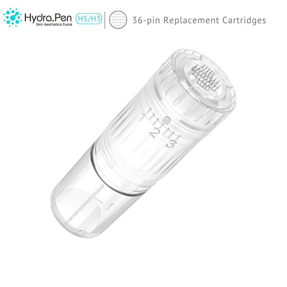Clear Dr.pen H3/H5 Hydra Pen 36-pin replacement cartridge, ensuring reliable performance and professional results.