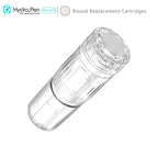 Clear Dr.pen Hydra Pen H3/H5 round replacement cartridge, showcasing its precise needle design.