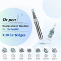 Dr. Pen M8 replacement cartridges shown in multiple pin-count and Nano configurations.
