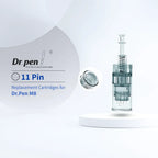 Dr. Pen M8 11-pin replacement cartridge with clear and silver housing.