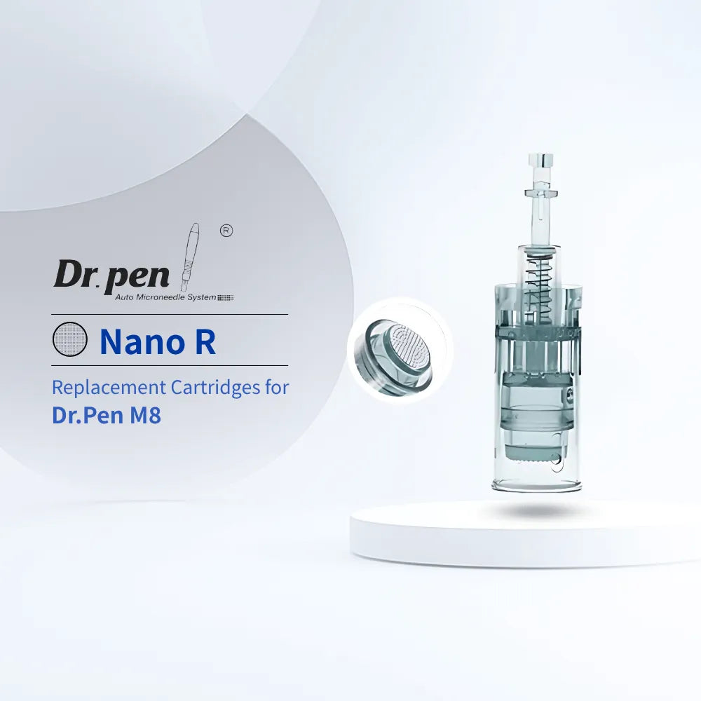 Dr. Pen M8 and M7S Nano-Round replacement cartridge with clear housing.