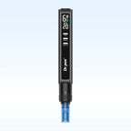 Front view of the Dr. Pen M8 Max showing its digital display, control buttons, depth dial and blue cartridge.