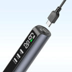 Close-up of the Dr. Pen M8 Max Type-C charging port with a USB-C cable positioned above it.