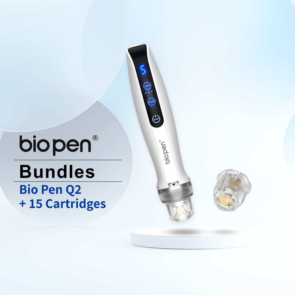 Dr.Pen Microneedling Pen Q2+Cartridges+15 Pcs Bio Pen Q2 EMS LED Micro Current Pen