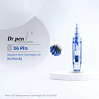 Dr. Pen A1 36-pin replacement cartridge in translucent blue housing.