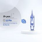 Dr. Pen A1 12-pin replacement cartridge in translucent blue housing.