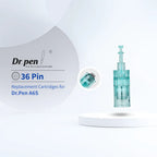 Dr. Pen A6S 36-Pin replacement microneedling cartridge with clear teal casing and ultra-fine 0.18mm needles.